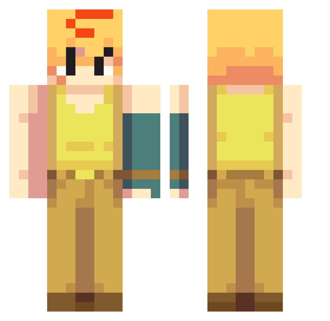 Fennec_venger Minecraft skin, front and back view
