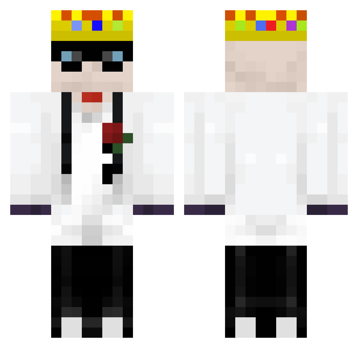 Recage Minecraft skin, front and back view