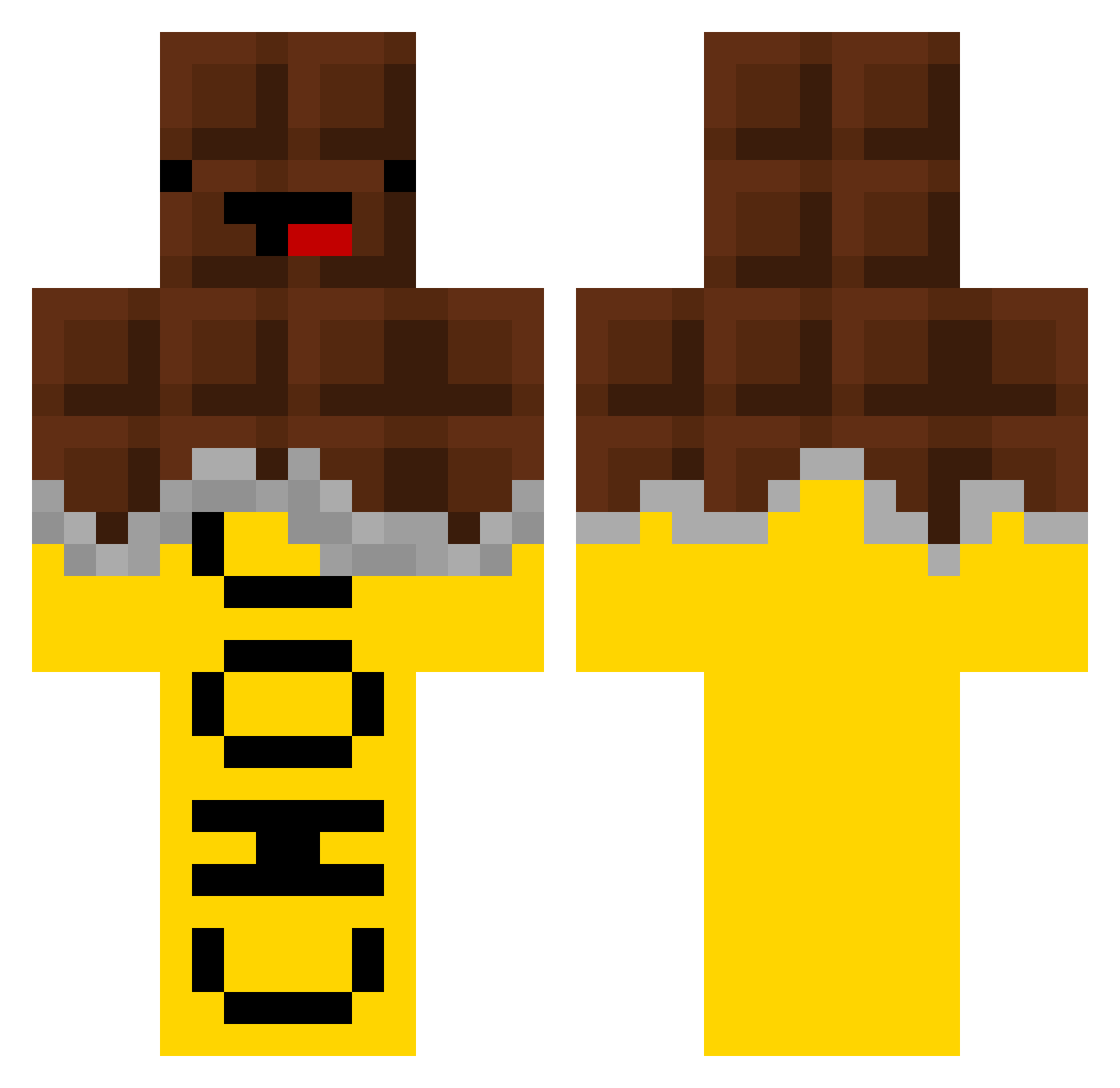 Anastrophy Minecraft skin, front and back view