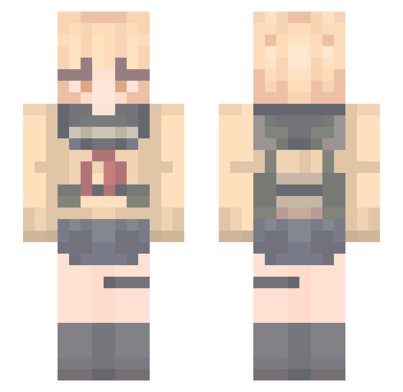 iReady Minecraft skin, front and back view