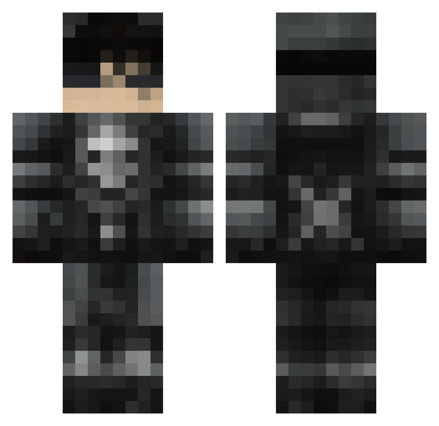 TundrixYT Minecraft skin, front and back view