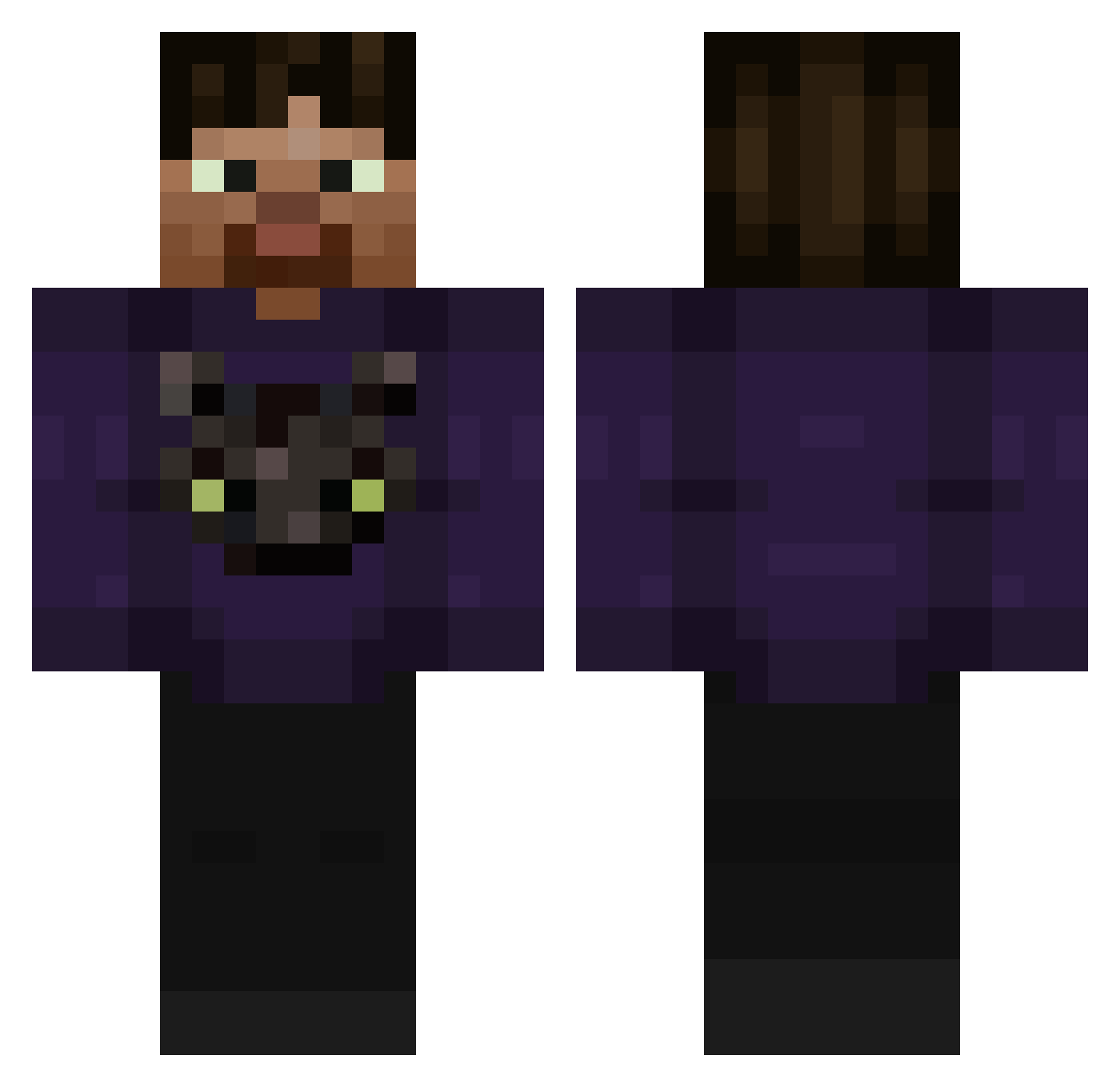 HuevitoFritoo Minecraft skin, front and back view