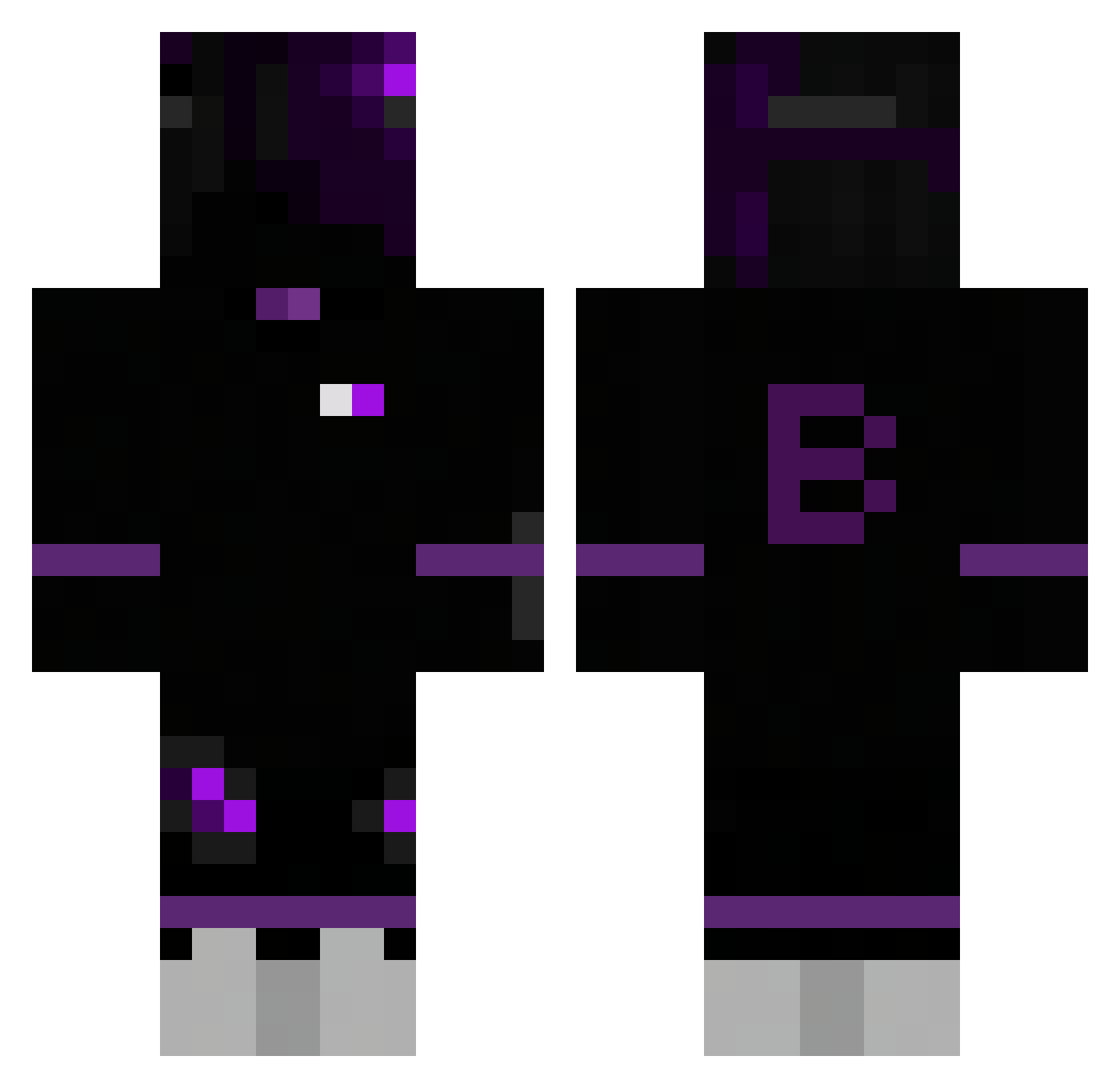 Xeyso Minecraft skin, front and back view