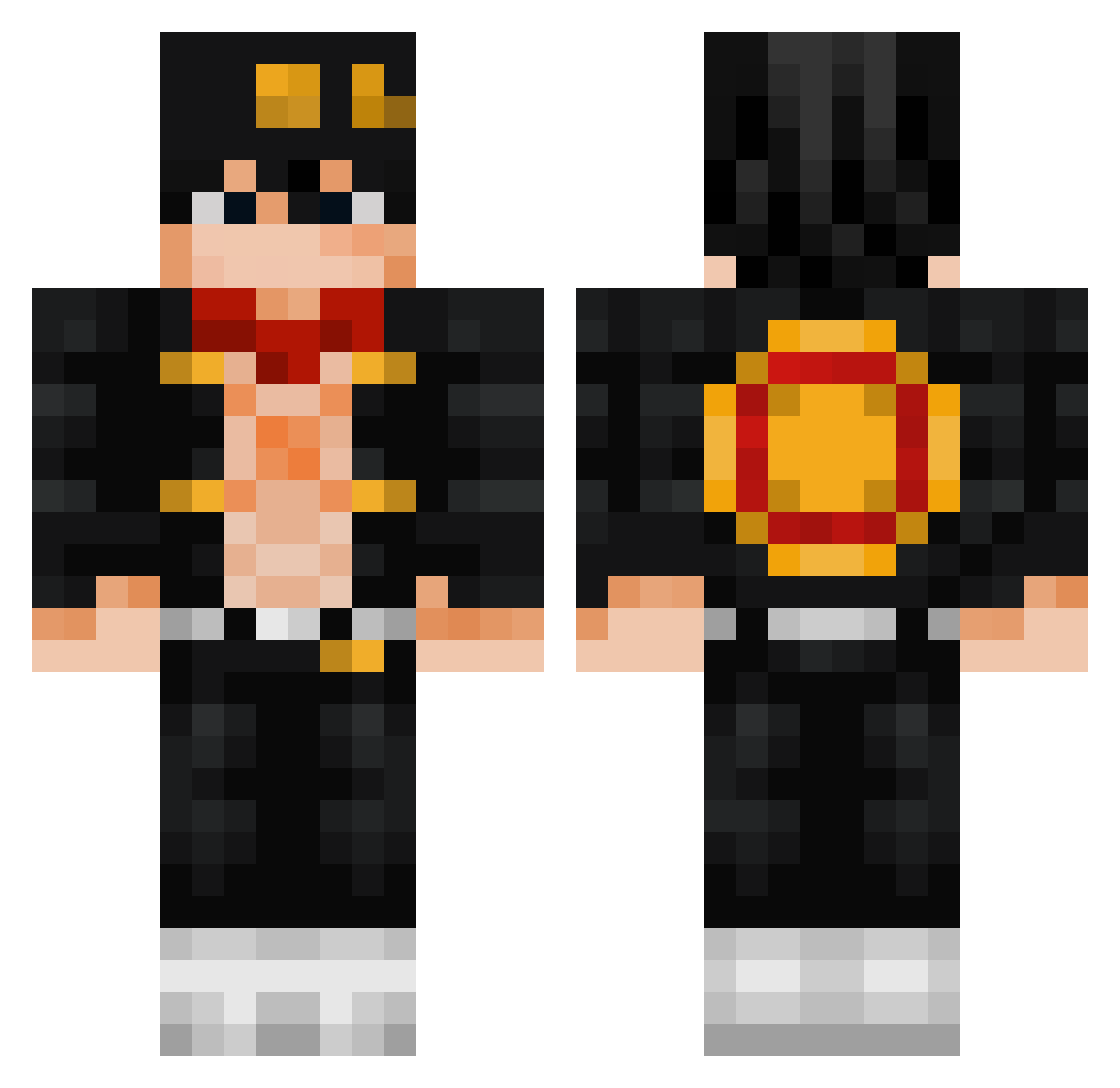 UnderGroundk2 Minecraft skin, front and back view