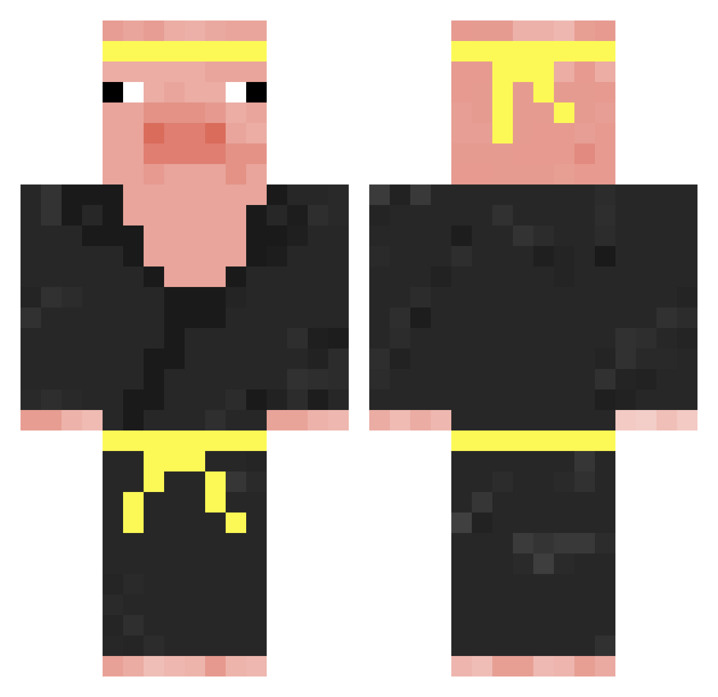 0ly Minecraft skin, front and back view