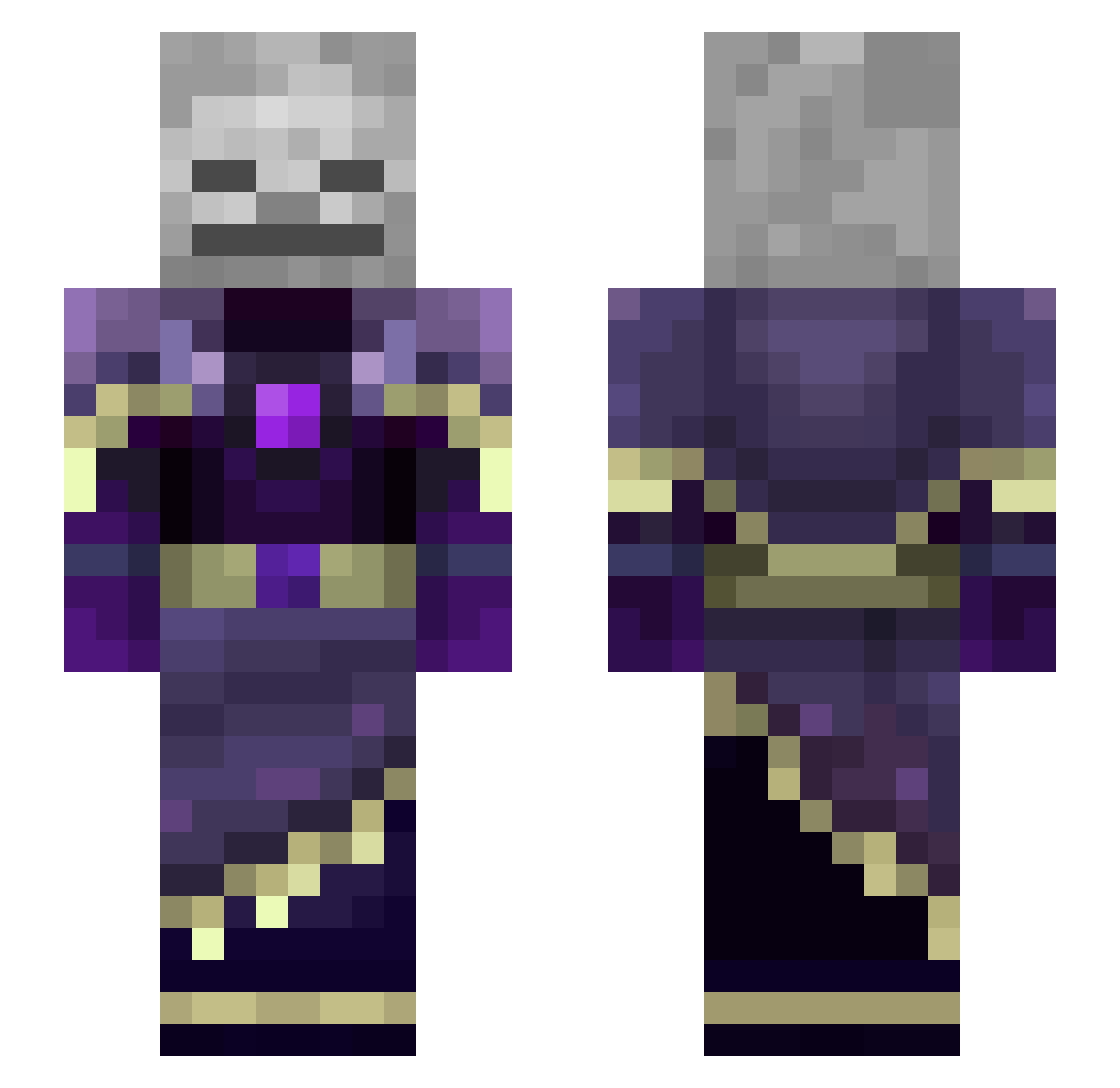 3II3 Minecraft skin, front and back view