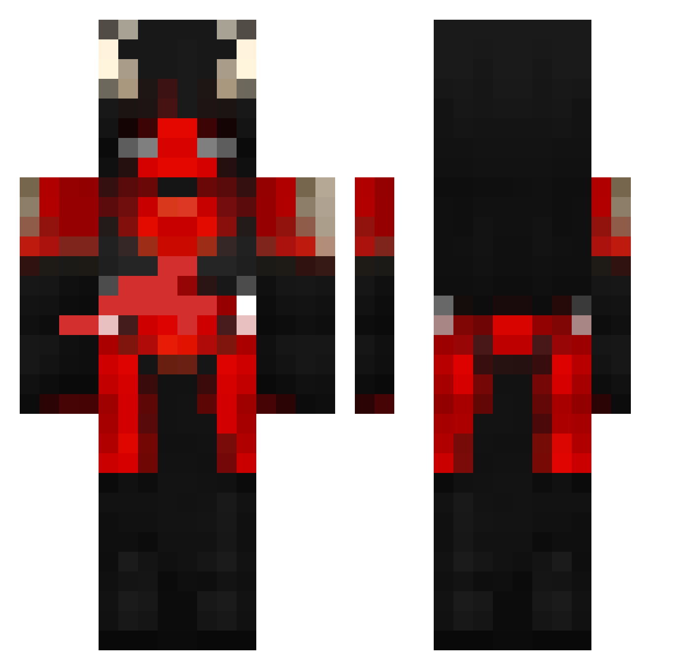 Bleiddito Minecraft skin, front and back view