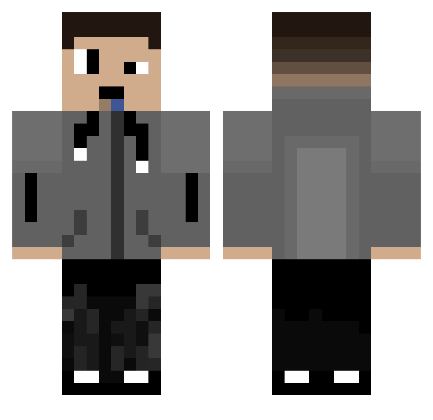 wepsu Minecraft skin, front and back view