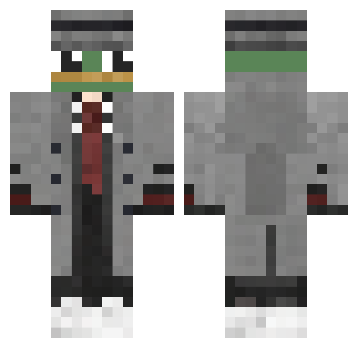 Zukobew Minecraft skin, front and back view