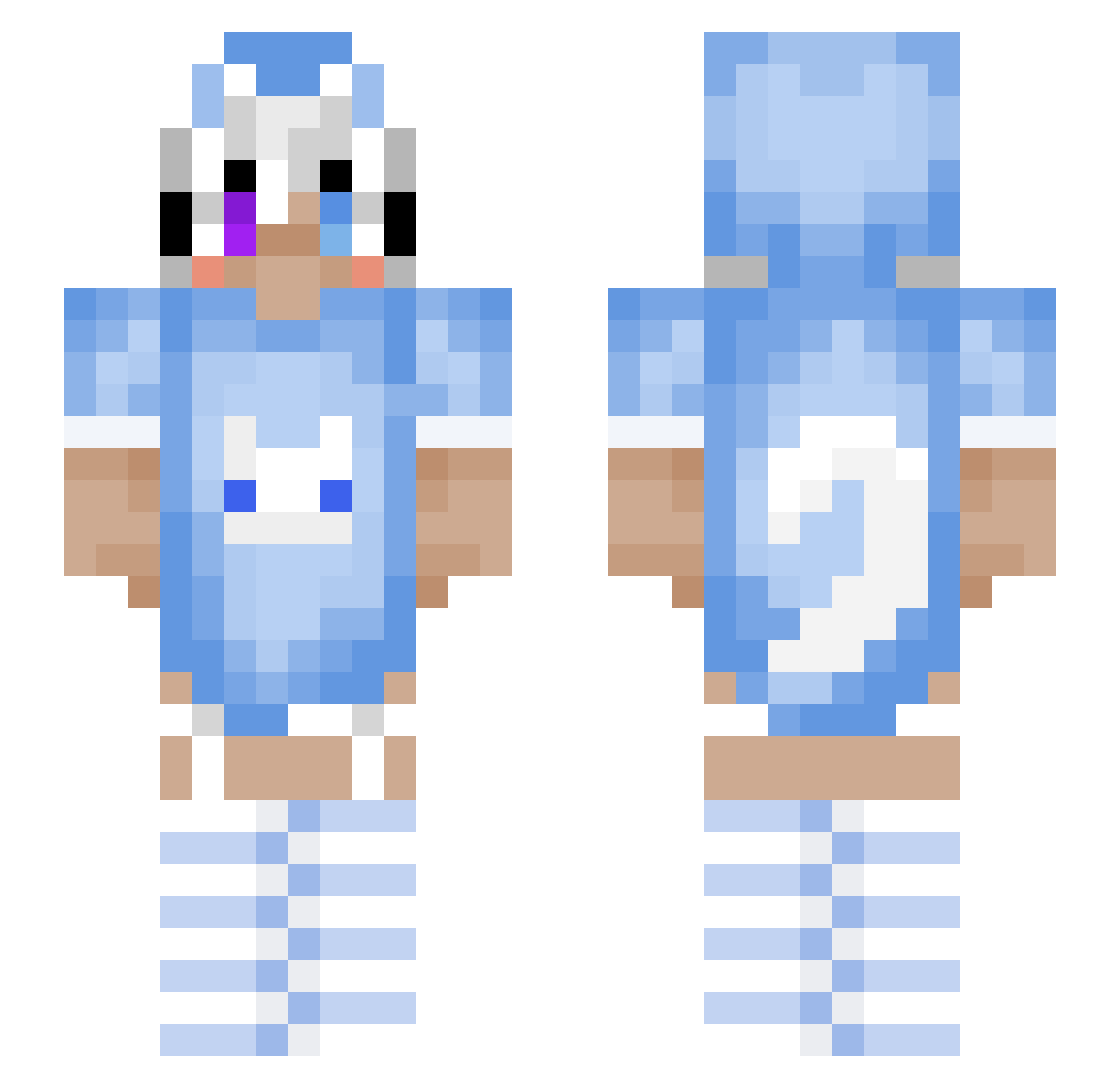 Azero86 Minecraft skin, front and back view