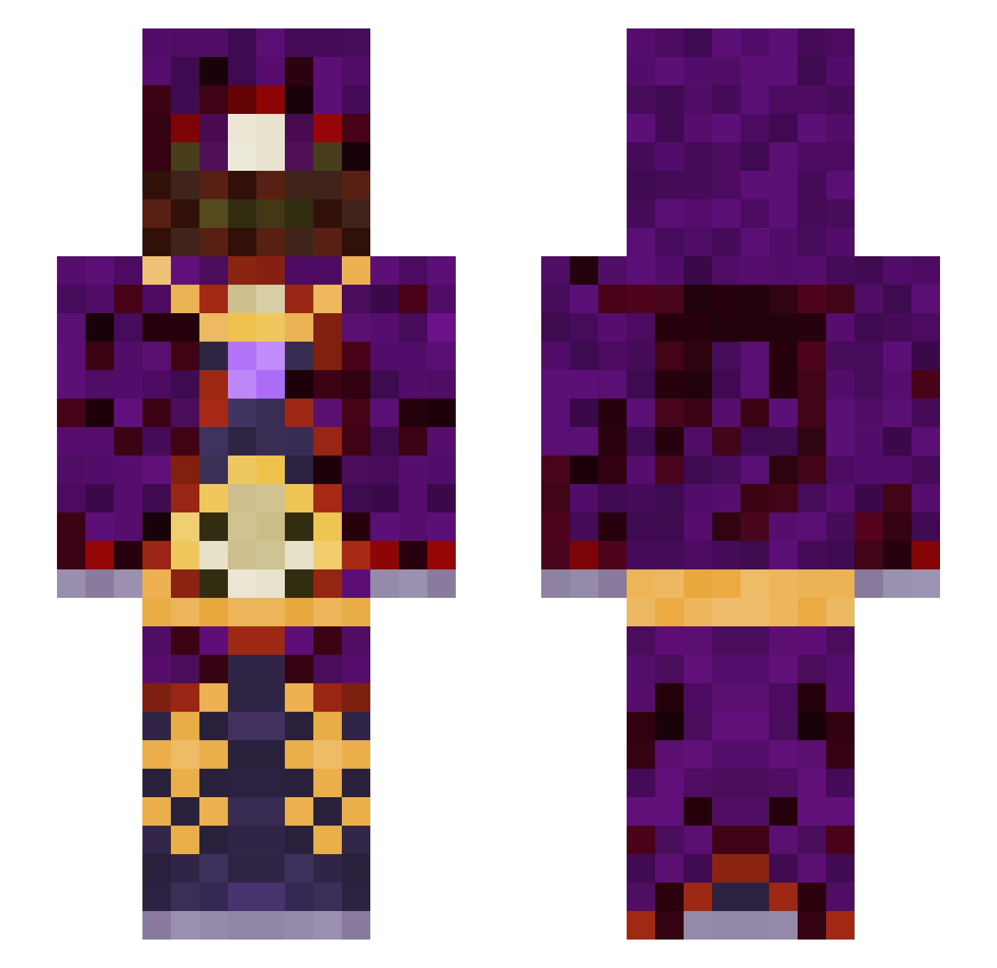 undeadsoldier Minecraft skin, front and back view