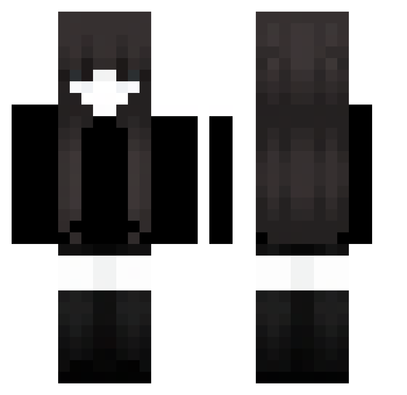 punchmademaks Minecraft skin, front and back view