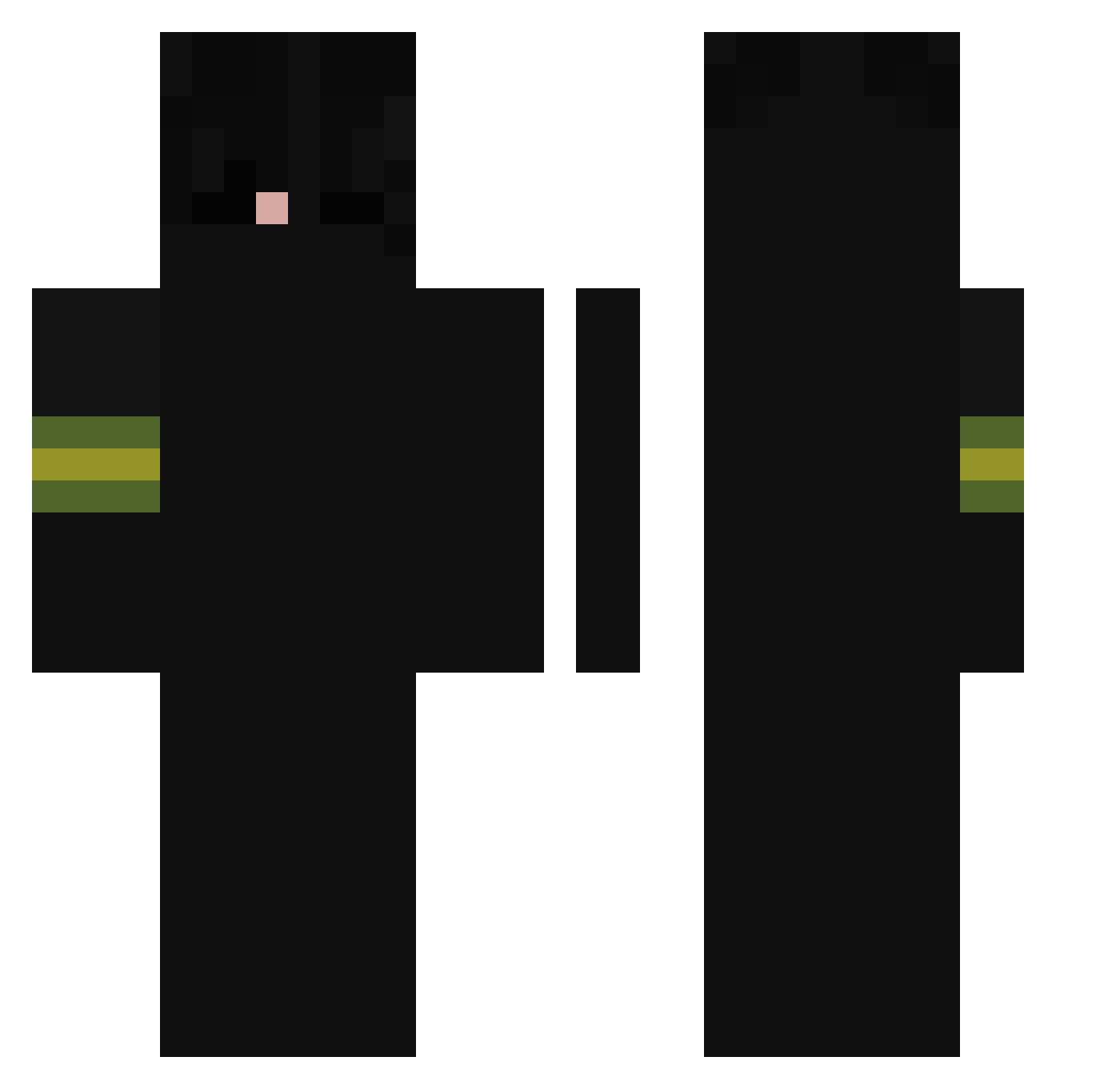 Zinistronn Minecraft skin, front and back view