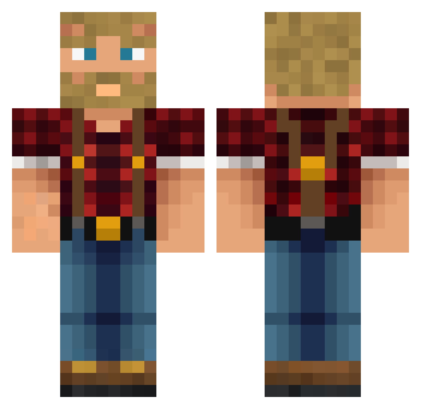 donovanator3000 Minecraft skin, front and back view
