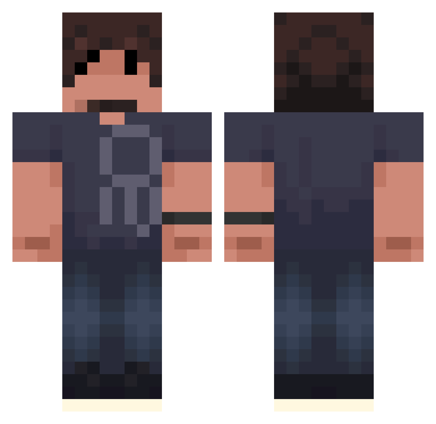 terre7 Minecraft skin, front and back view