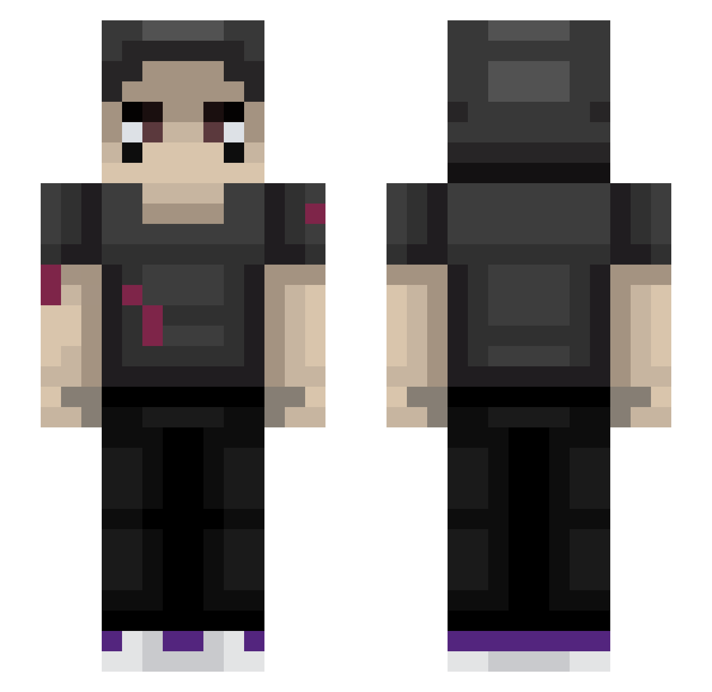 vecincomplete711 Minecraft skin, front and back view