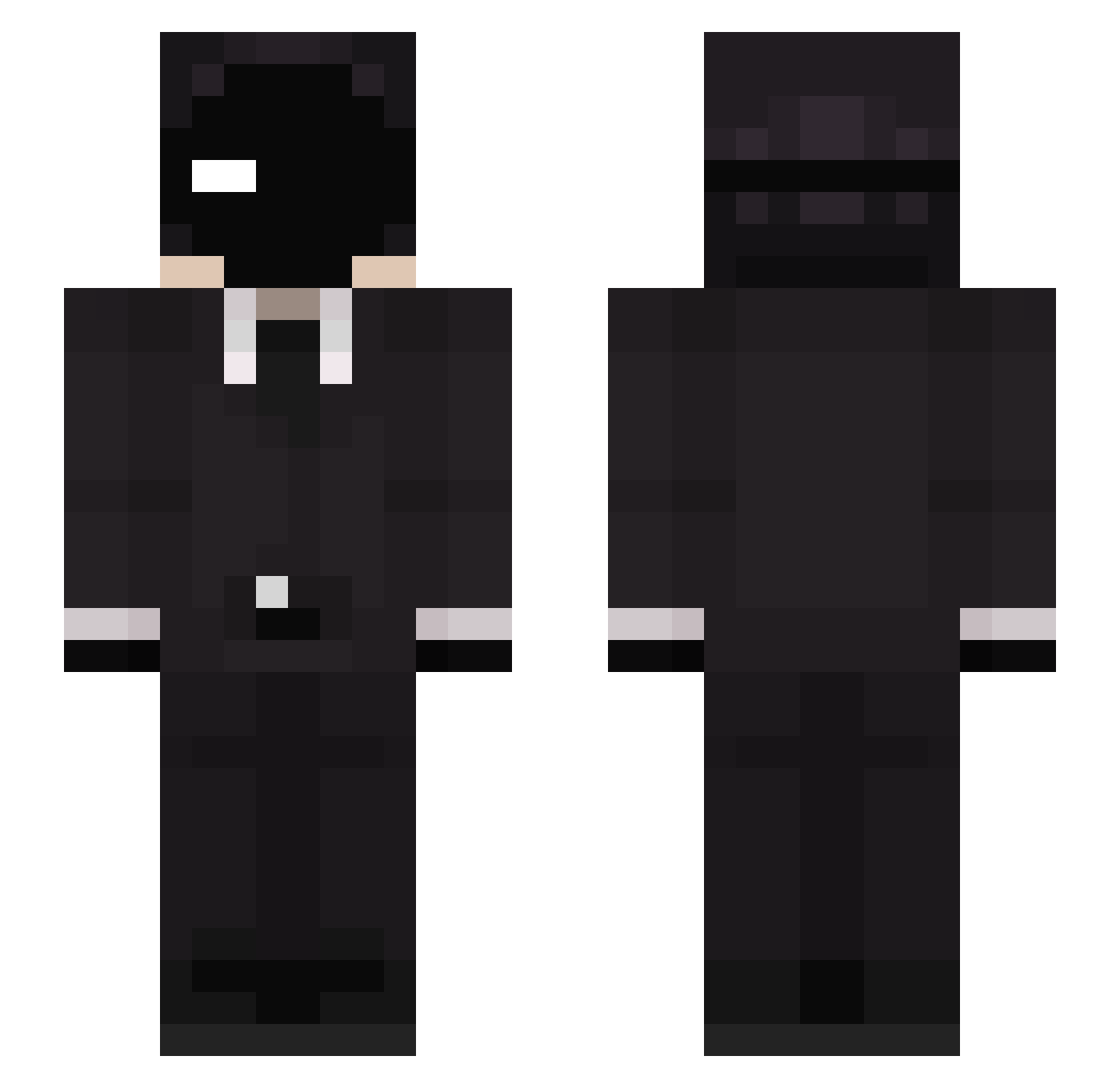 MortyJesa Minecraft skin, front and back view