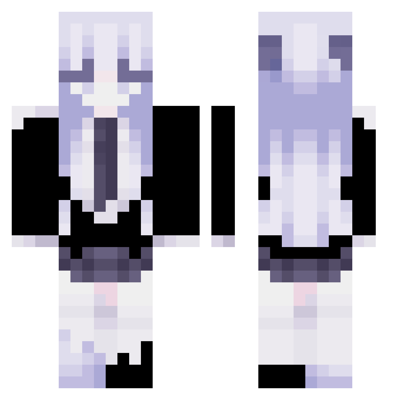 Yuiu9 Minecraft skin, front and back view