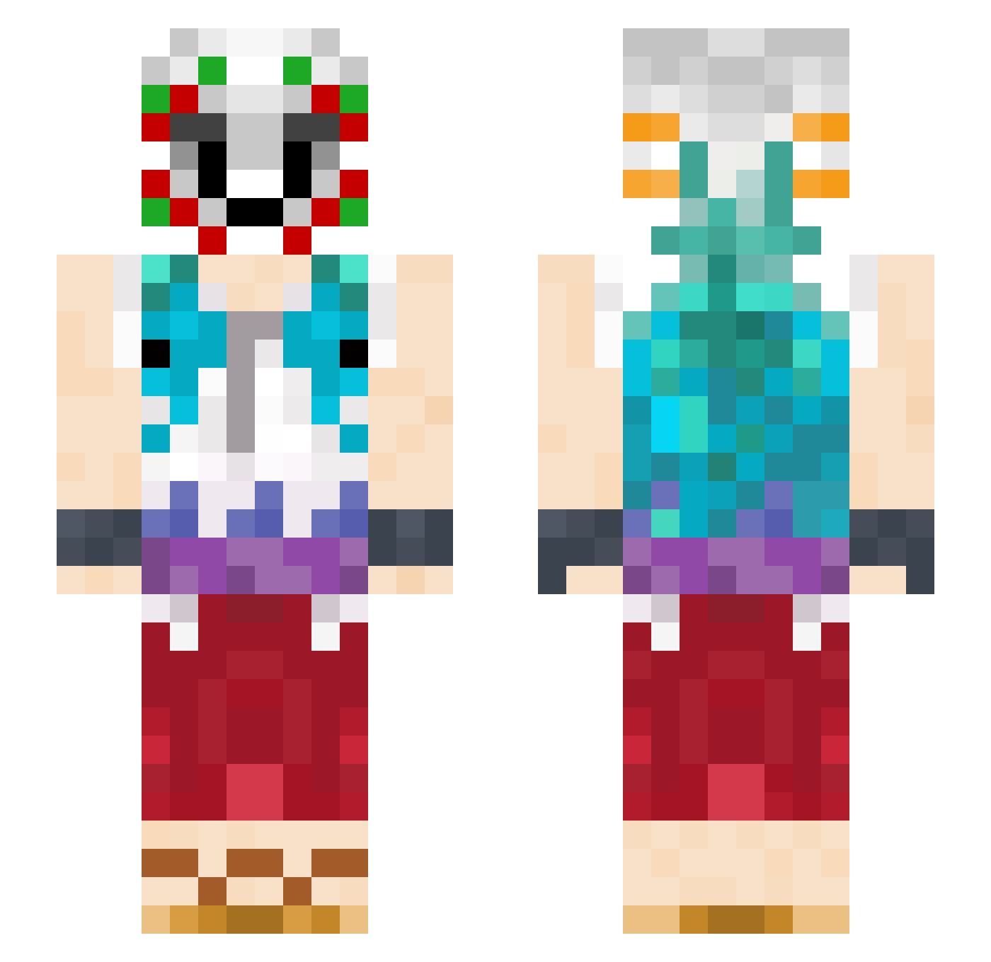MisterZero_ Minecraft skin, front and back view