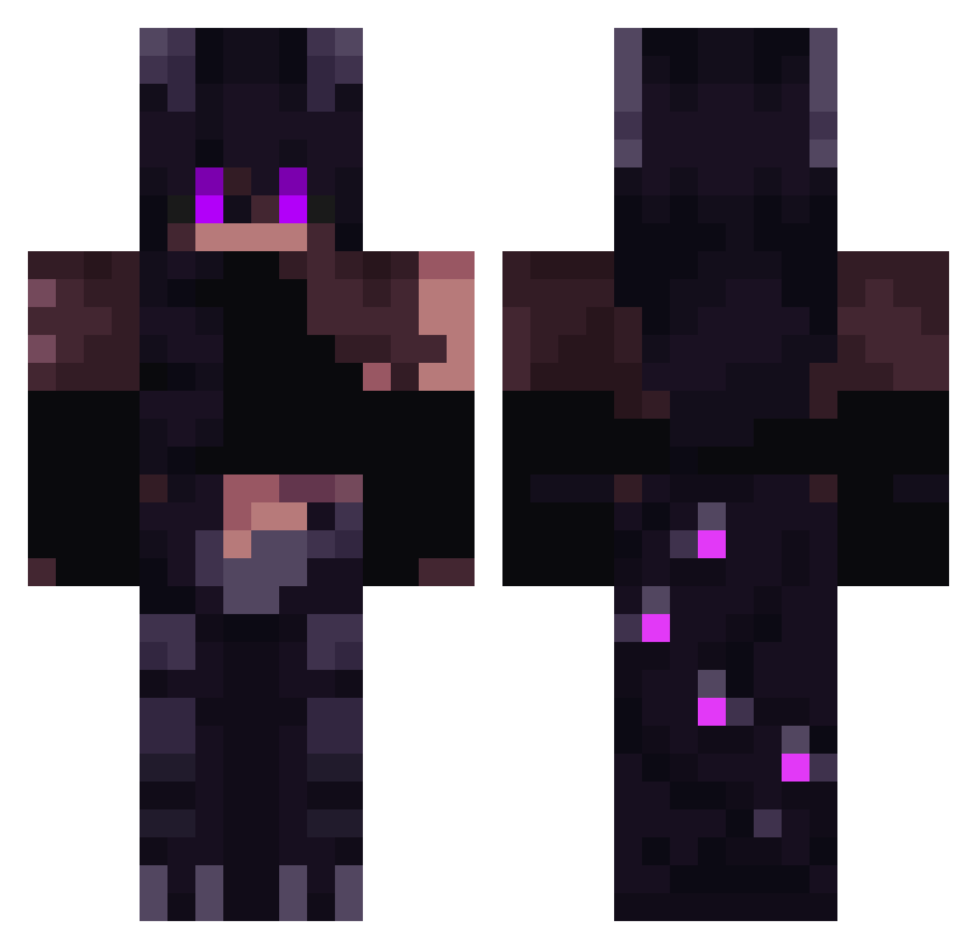 FunDino77 Minecraft skin, front and back view