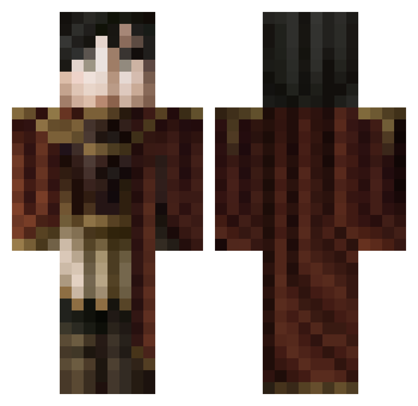 assetID Minecraft skin, front and back view