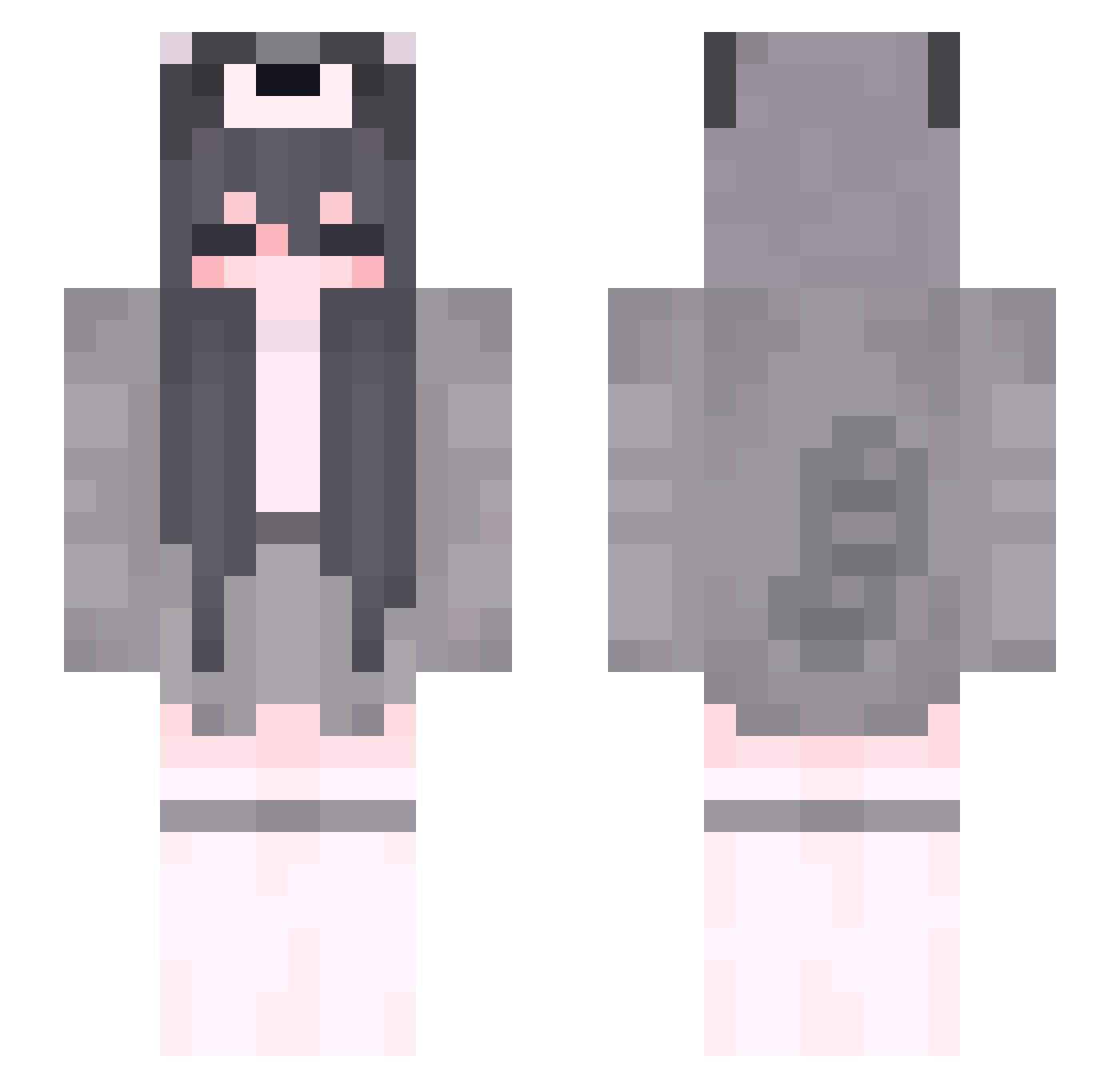 meyymay Minecraft skin, front and back view