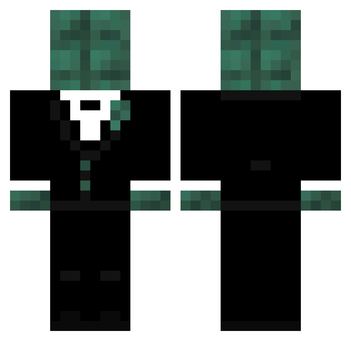 34xp Minecraft skin, front and back view