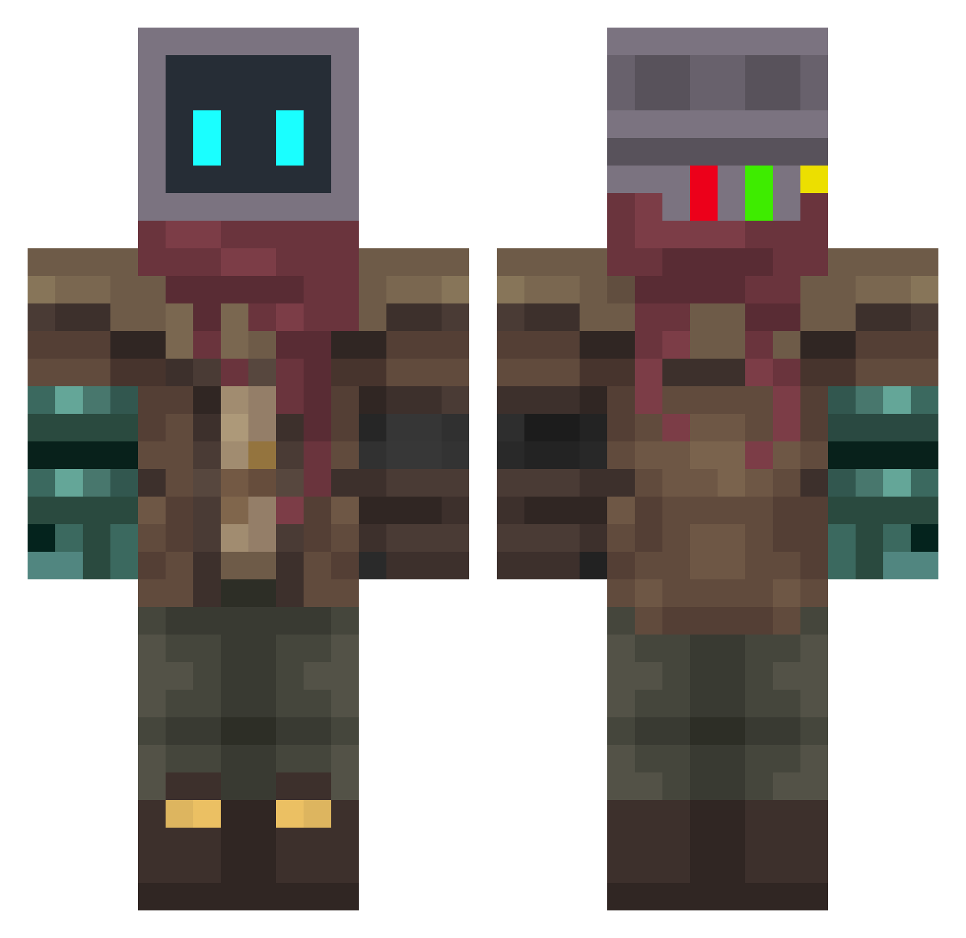 Miles_M1135 Minecraft skin, front and back view