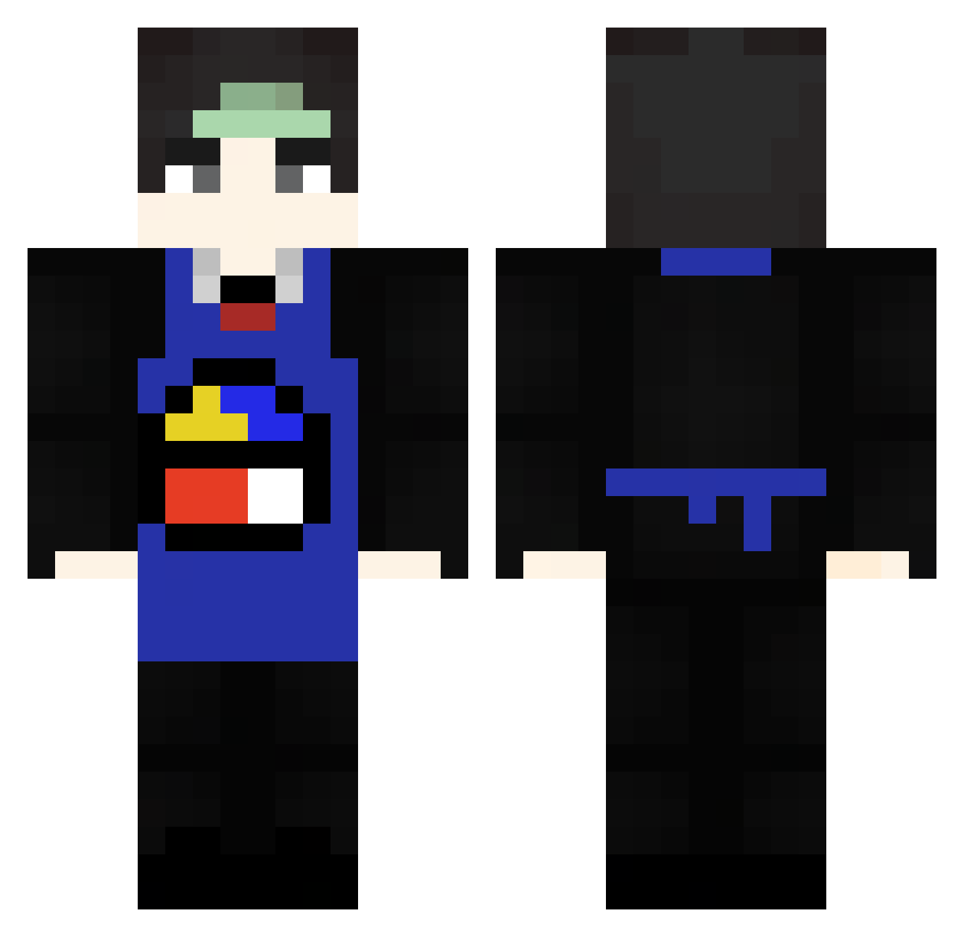 Trxmplee Minecraft skin, front and back view