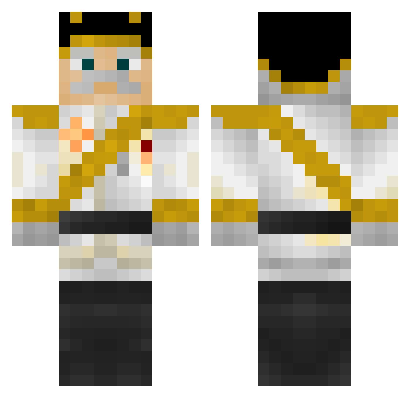 Drakezzone Minecraft skin, front and back view