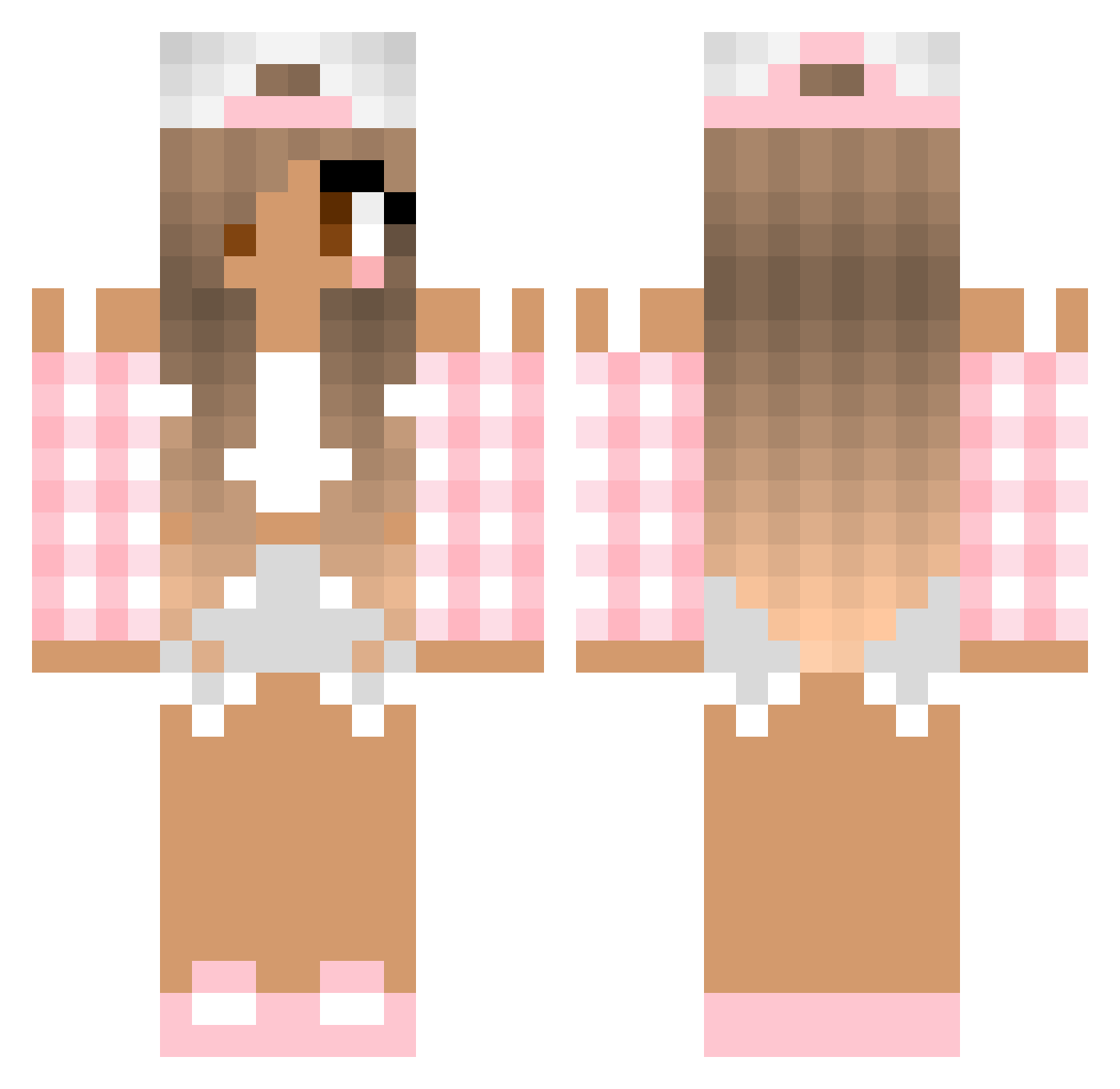 S2NN Minecraft skin, front and back view