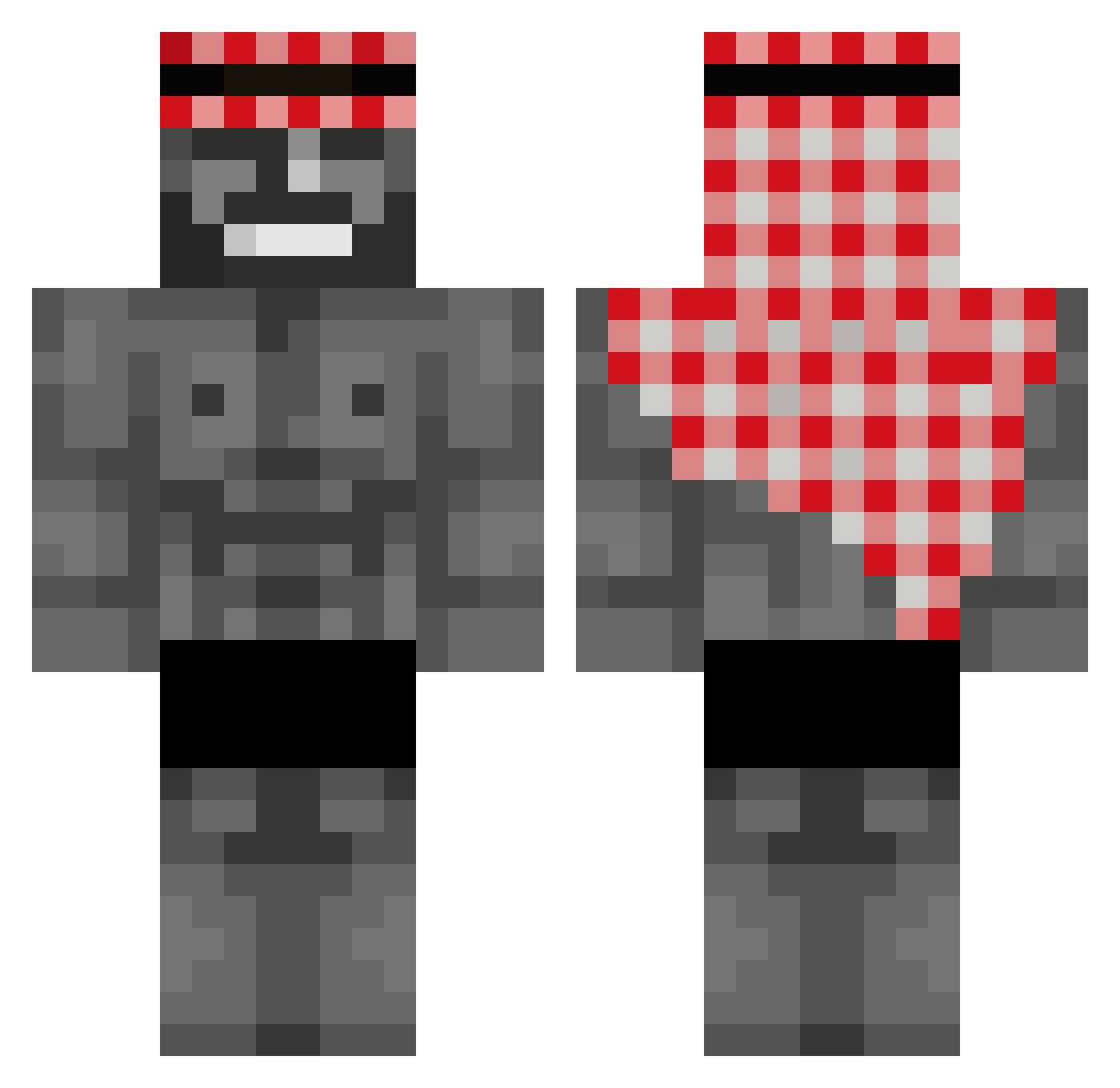 p4qx Minecraft skin, front and back view