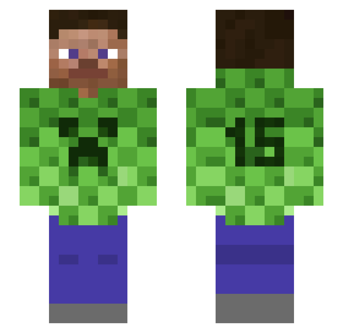Sxlio Minecraft skin, front and back view