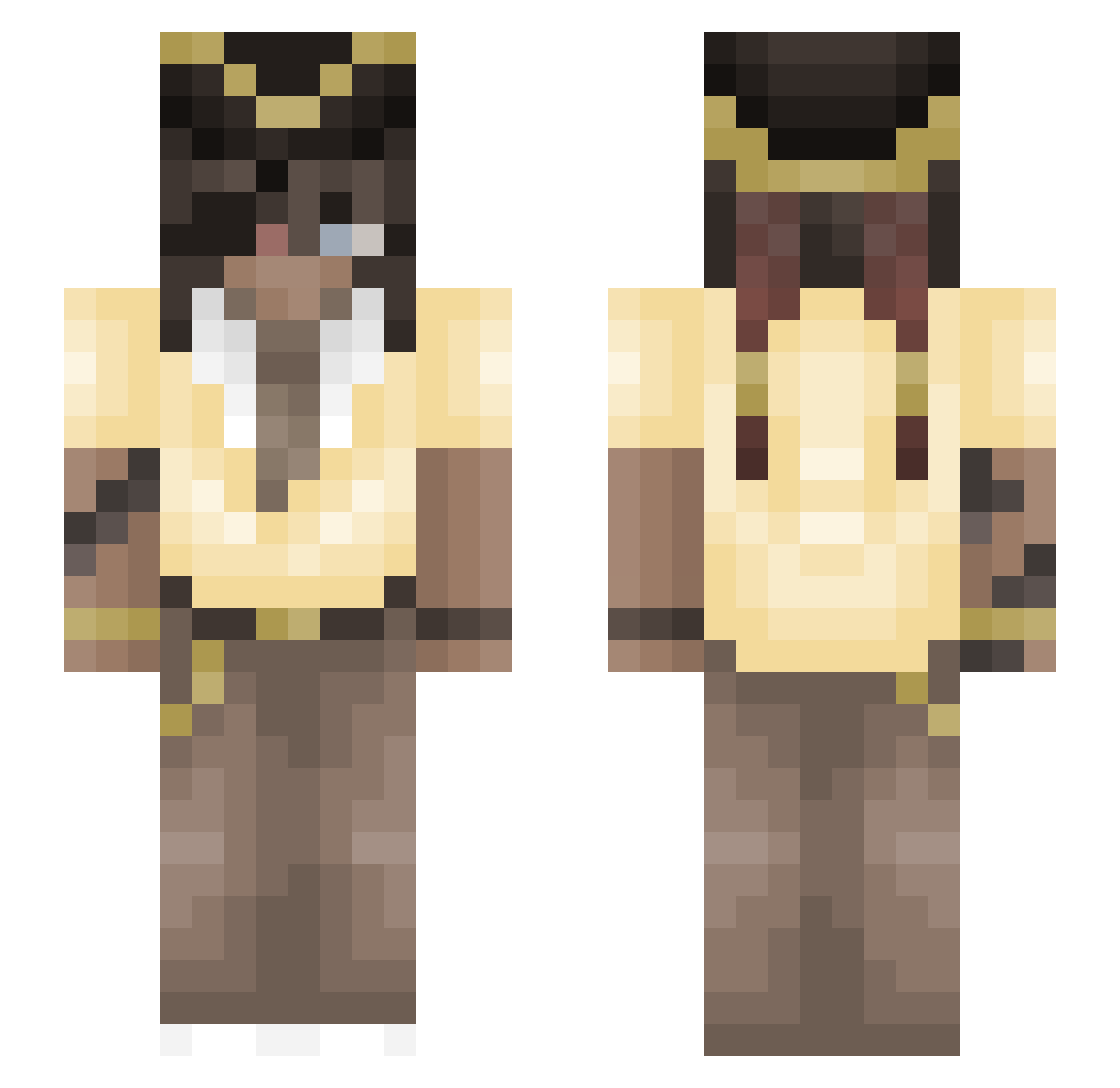 7ty0 Minecraft skin, front and back view