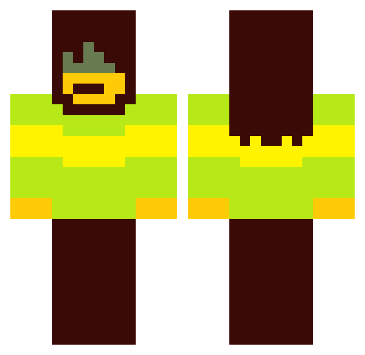 _zLagueado Minecraft skin, front and back view