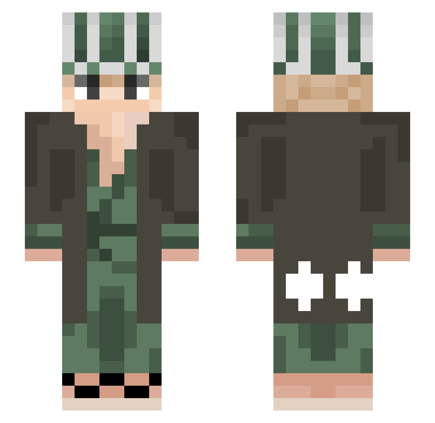 Monnkeymanv12s2 Minecraft skin, front and back view
