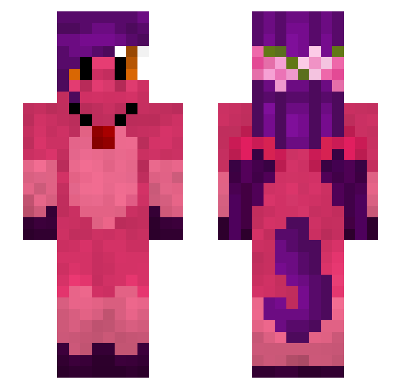 CherryHorse35 Minecraft skin, front and back view