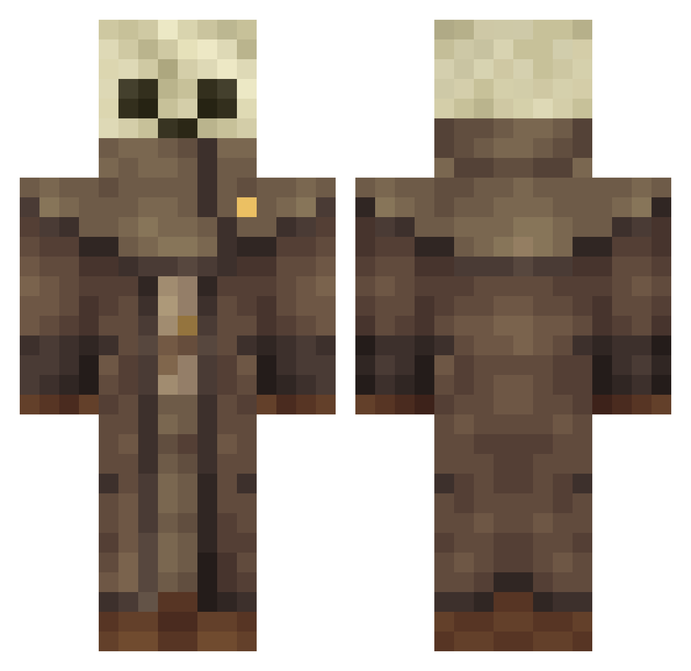 Sdoe Minecraft skin, front and back view