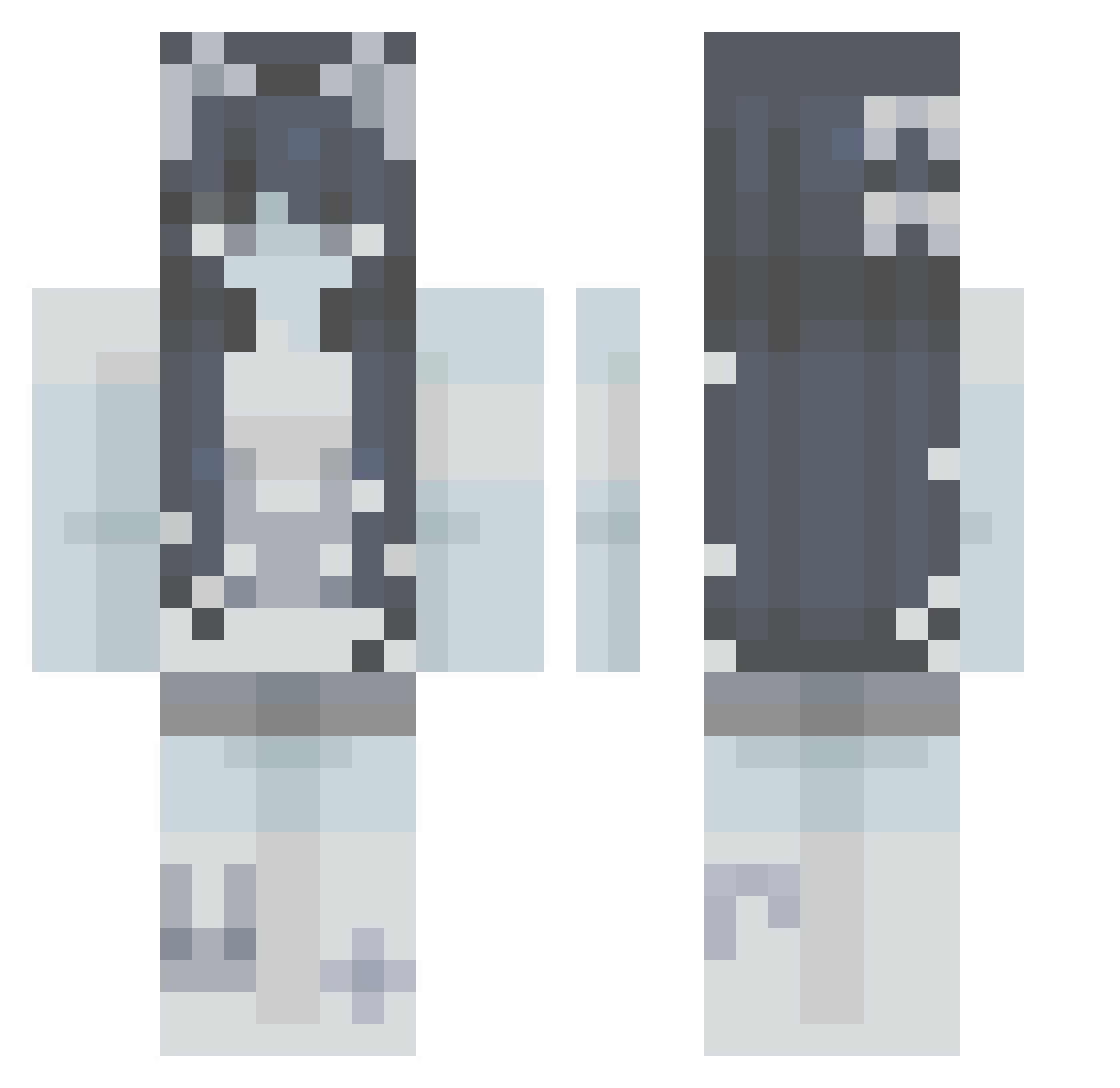 Vespress Minecraft skin, front and back view