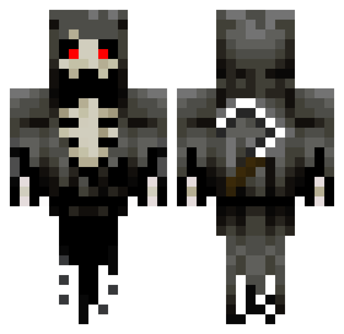 RangerZK Minecraft skin, front and back view