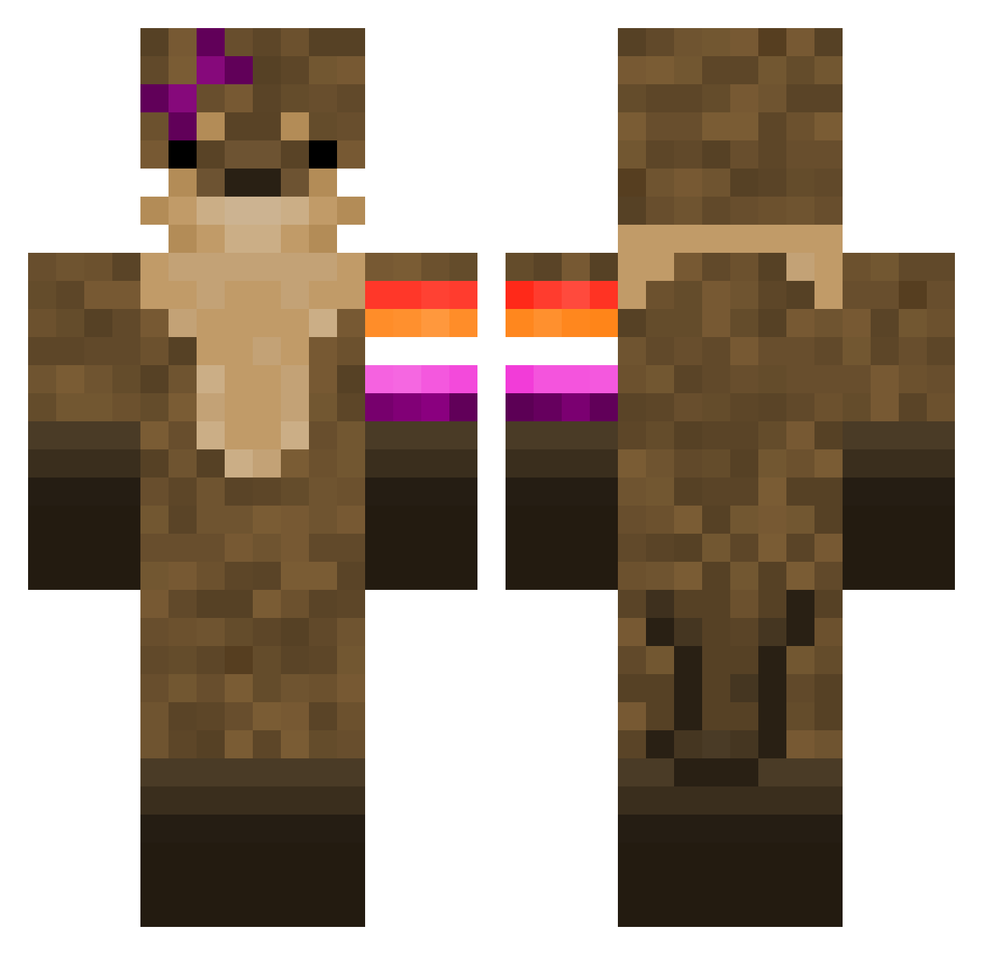 Rugycat Minecraft skin, front and back view