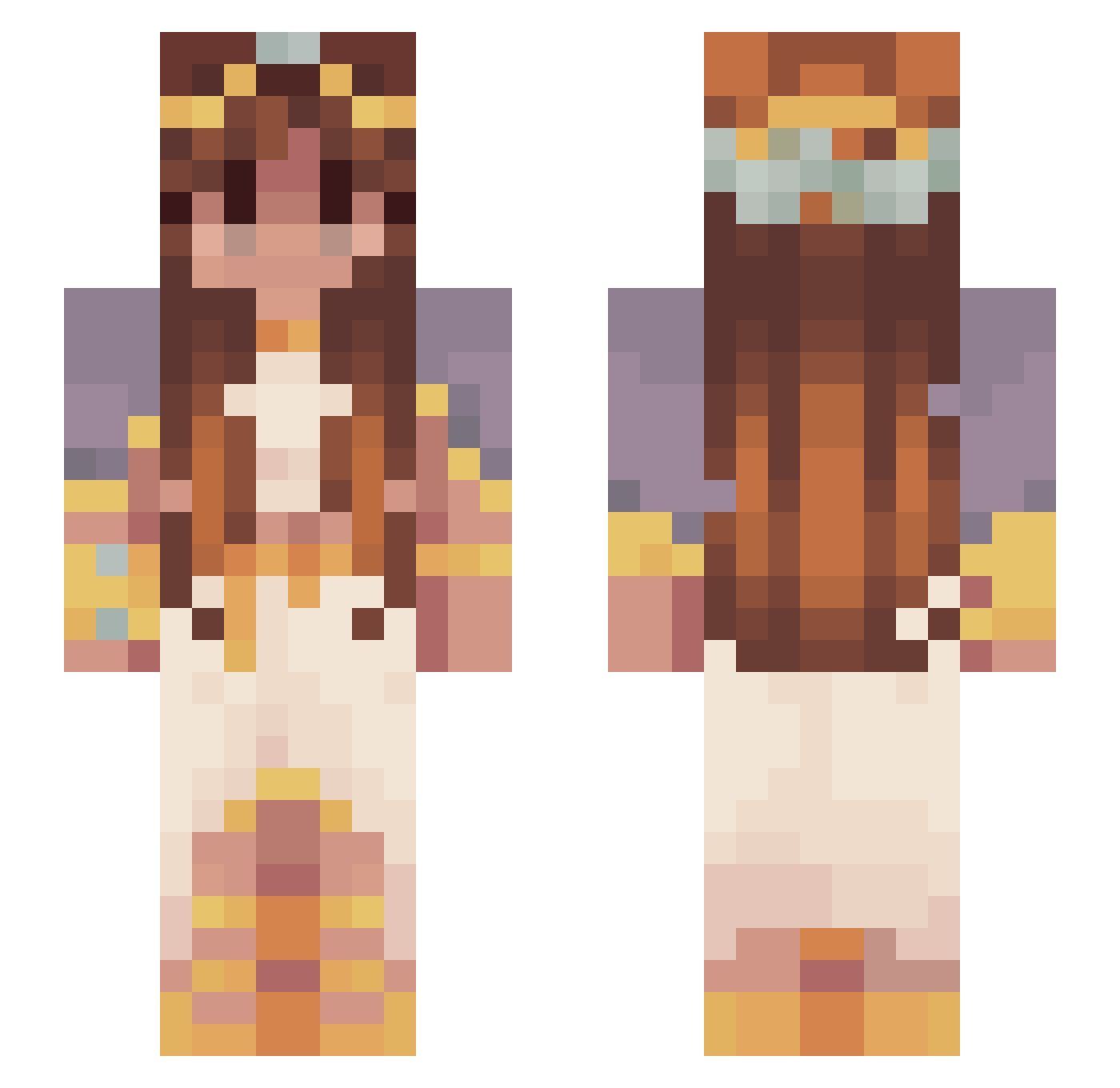 svnwillow Minecraft skin, front and back view