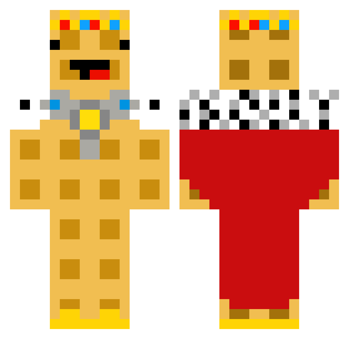 WaffleMan_926 Minecraft skin, front and back view
