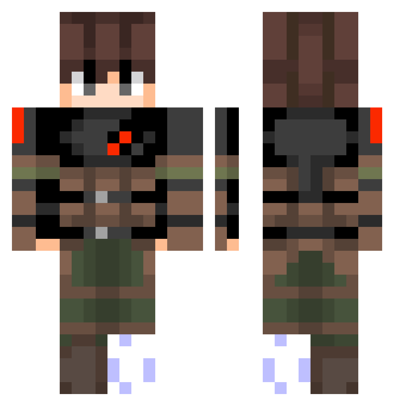 OfficialCruz Minecraft skin, front and back view