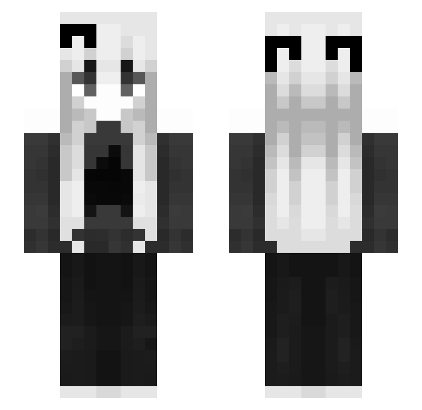 2fon Minecraft skin, front and back view