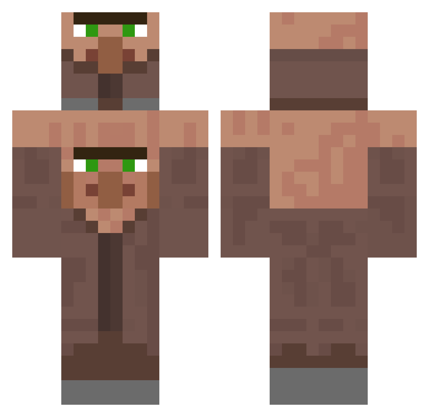 Tablap Minecraft skin, front and back view