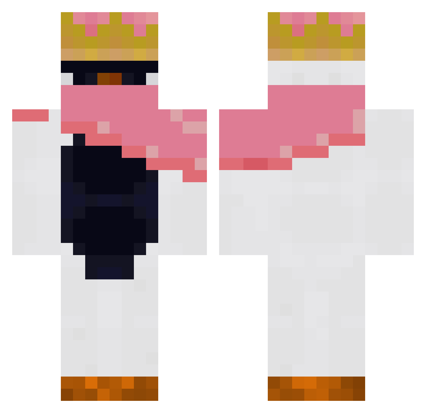 Sunb3n Minecraft skin, front and back view