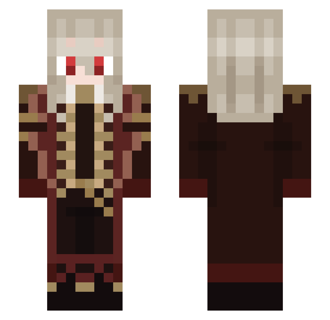 vrks Minecraft skin, front and back view
