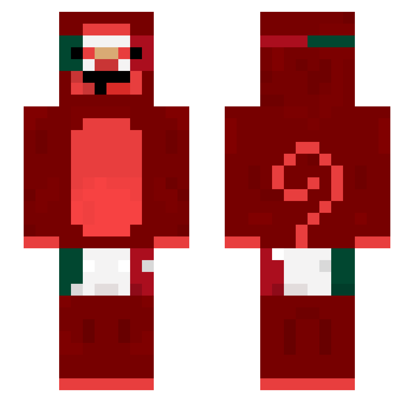 ZNik0o Minecraft skin, front and back view