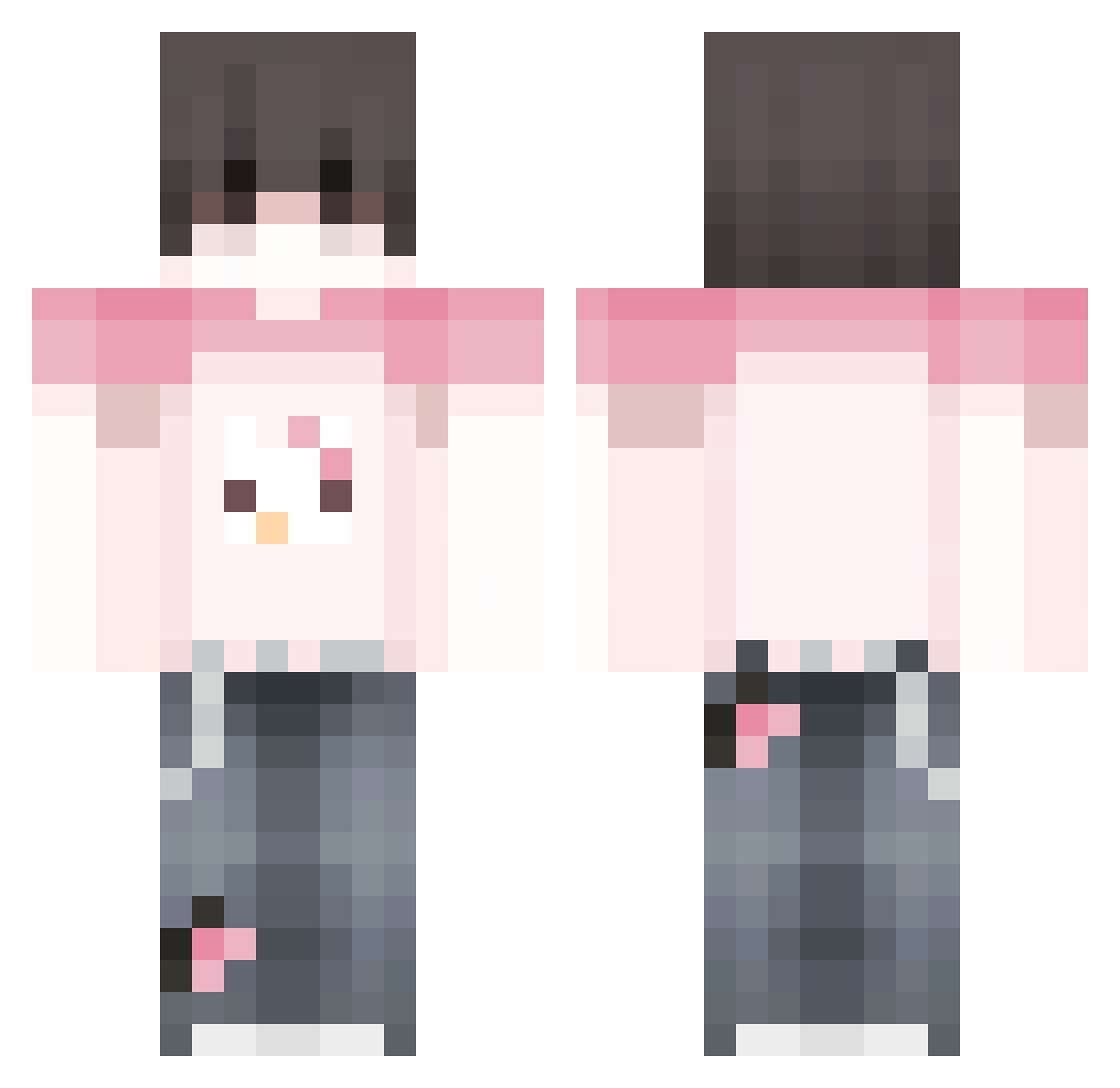 Sabveyka Minecraft skin, front and back view